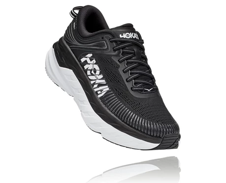 HOKA Bondi 7 Vandresko Dame Sort / Hvide | FGSPL-5827