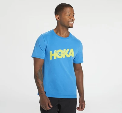 HOKA Brand T Shirts Løbetop Herre Blå | NYRLB-5314