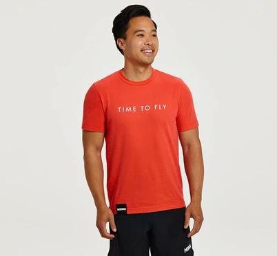 HOKA Brand T Shirts Løbetop Herre Hvide | MRGBZ-1584