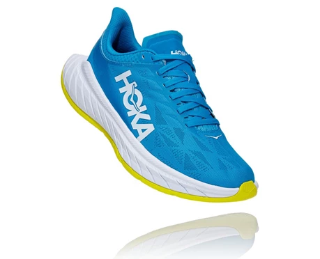 HOKA Carbon X 2 Løbesko Til Landevej Dame Blå / Orange | IGEHK-1436