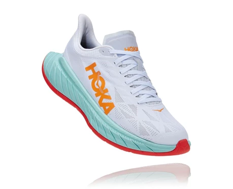 HOKA Carbon X 2 Løbesko Til Landevej Dame Hvide / Orange | QWZAL-4920