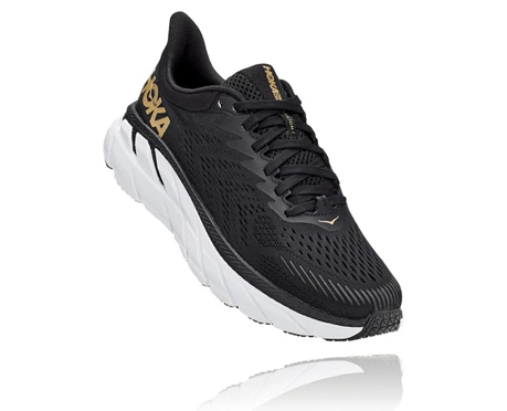 HOKA Clifton 7 Løbesko Dame Sort / Brune | DQZVF-9840