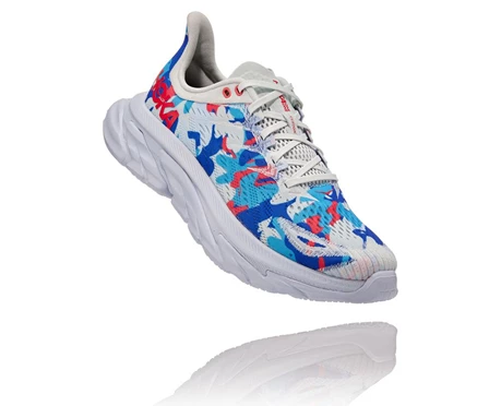 HOKA Clifton Edge Geometric Lifestyle Sko Dame Blå / Blå Blomster | QGHDB-5724