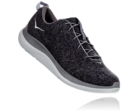 HOKA Hupana Flow Wool Løbesko Dame Mørkegrå | NKVGA-0381