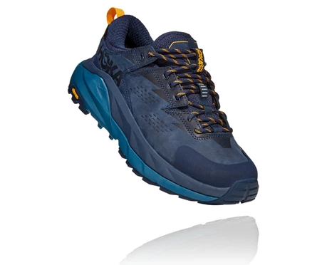 HOKA Kaha Low Gore-tex Trail Løbesko Dame Sort / Blå | TRDIK-9508