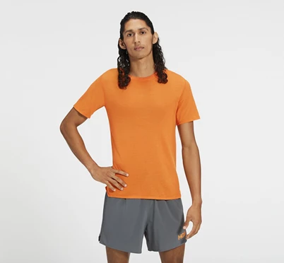 HOKA Merino Blend Kort Sleeve Løbetop Herre Orange | ZCQPL-9428