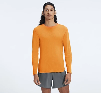 HOKA Merino Blend Long Sleeve Løbetop Herre Orange | UOFAY-1538