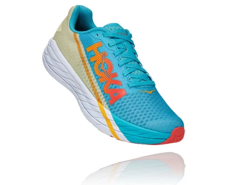 HOKA Rocket X Lifestyle Sko Dame Blå / Grøn | INRFH-3578