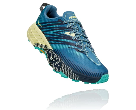 HOKA Speedgoat 4 Lifestyle Sko Dame Blå / Grøn | PBXDU-0614