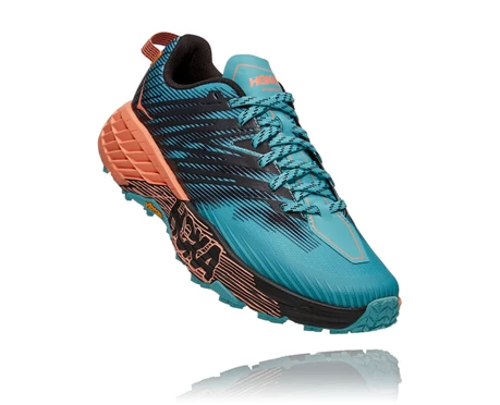 HOKA Speedgoat 4 Løbesko Dame Grå / Blå | WTMRC-3761