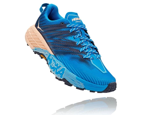 HOKA Speedgoat 4 Løbesko Dame Indigo / Abrikos | HIJGK-3685