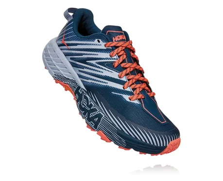 HOKA Speedgoat 4 Trail Løbesko Dame Blå | ATUFH-5207