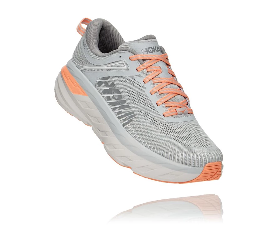 HOKA Bondi 7 Vandresko Dame Hvide | IQPRB-1695